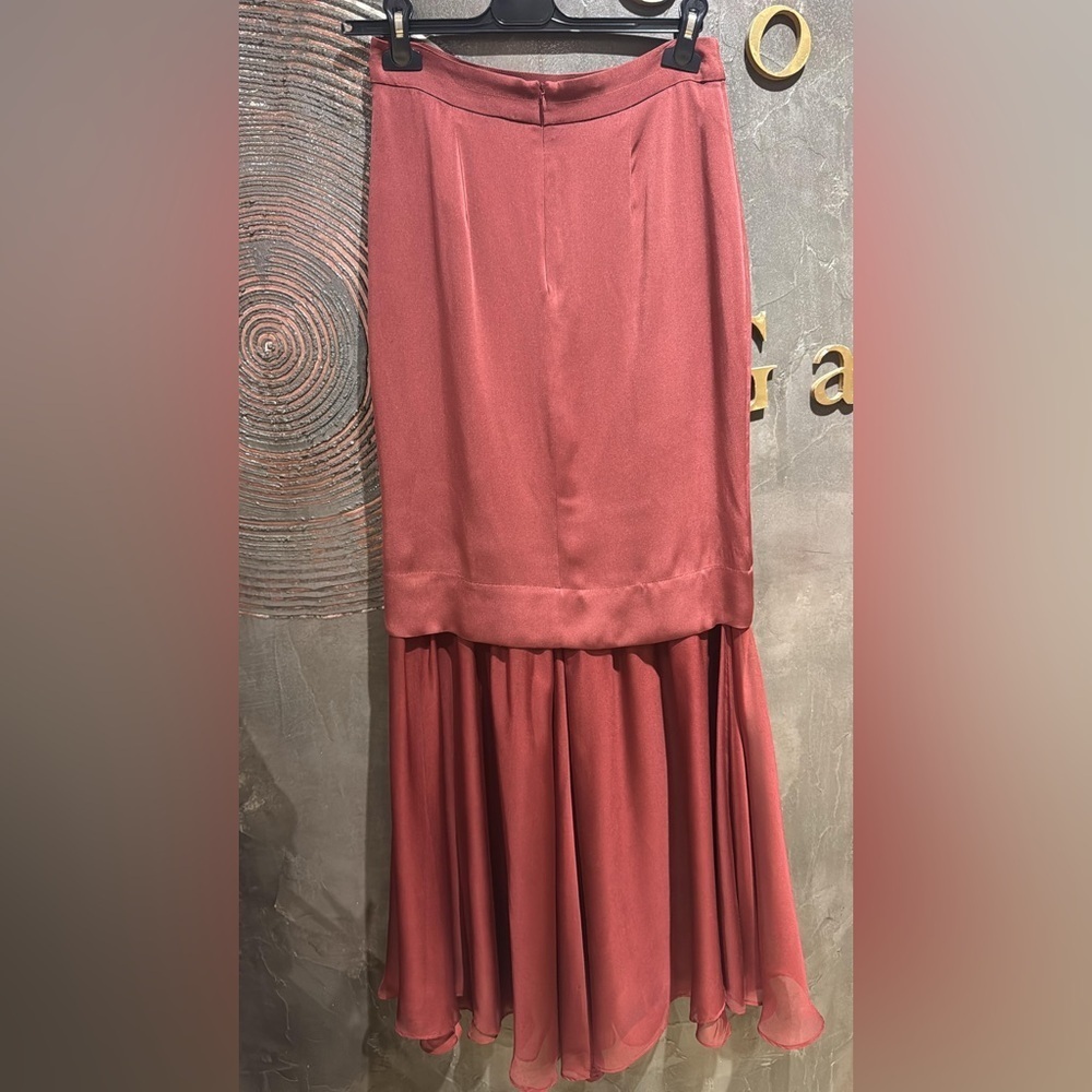 NWOT By Malene Birger Burgundy Maxi Silk skirt size EU36 holiday party ready - Picture 4 of 9